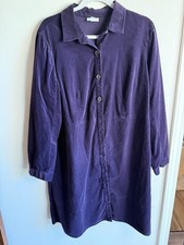 J Jill Womens L Purple Shirt Dress Button Front Long Sleeve Cotton Lyocell picture
