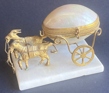 Palais Royal Carriage Mother of Pearl Egg Jewelry Box Carriage Jewelry Box picture