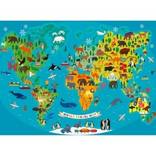 Ravensburger Animal World Map XXL 150 Piece Jigsaw Puzzle 13287 picture
