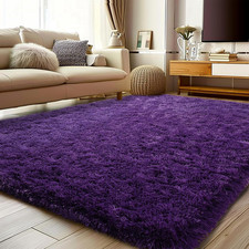 Soft Purple Rugs for Bedroom, Shag Fluffy Washable 4X6 picture