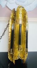 Mid Century Modern Tom Greene Feldman Brutalist Torch Cut Brass Chandelier MCM picture