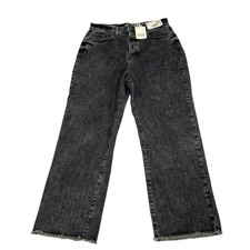 A.N.A. A New Approach Highest-Rise Straight Jeans Black Acid Wash Size 10x37 picture