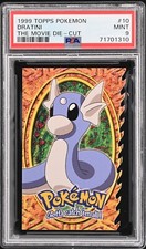 Dratini Die Cut #10 Topps Pokemon First Movie Card Blue Logo, 1st Print - PSA 9 picture