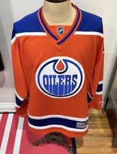 Edmonton Oilers Reebok NHL Orange Hockey Jersey Men’s XL picture