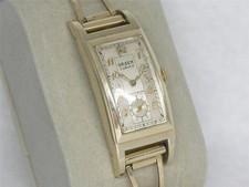 VINTAGE HUGE 47MM 14K GOLD FILLED GRUEN CURVEX WRISTWATCH, SIGNED 3X, SERVICED picture