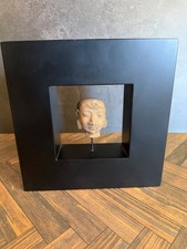 Majapahit Style Terracotta Head Fragment East Java Black Display Frame picture