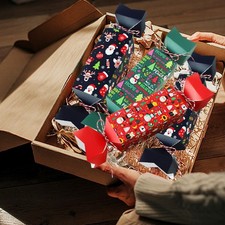 12 Pcs Christmas Candy Shaped Treat Boxes Santa Claus Snowman Christmas Tree Pap picture
