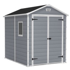 Keter 213413 Manor 6 X 8 Foot Resin All Weather Outdoor Tool Storage Shed, Grey picture