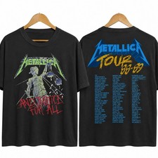New Sale Metallica And Justice For All Tour 1988 Vintage Metal T Shirt Unisex picture