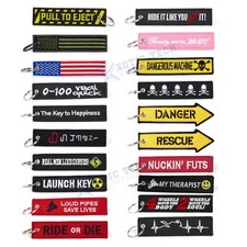 1PC Embroidered Key Chain Tag Motorcycle Keychain Gift Merrowed New Double Sided picture