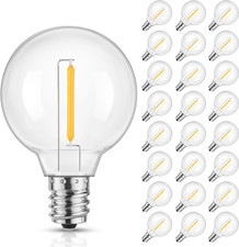 25 Pack G40 LED Replacement String Light Bulbs, E12 Base, 1W,2700K picture