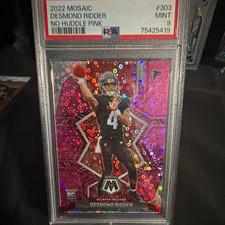 Panini 2022 Mosaic Rookies Desmond Ridder #303 No Huddle Pink /20 RC PSA 9 picture