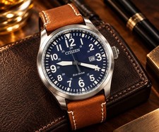 Citizen Men's Chandler Garrison Field Eco Drive 42mm Blue Dial BM6838-17L-GEN-E4 picture