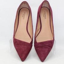 Crown Vintage Noelle-CV Burgundy Suede Pointed Toe Flats Shoes Womens 7.5 M picture