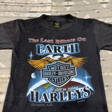 Vintage 80s Harley Davidson Shirt 3d Emblem Columbus Ga Small  picture