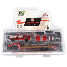 Red Chrome  ~ 1/64 1993 1st Gen Dodge Ram W-350 Dually Pickup, Flatbed, 51663-A picture