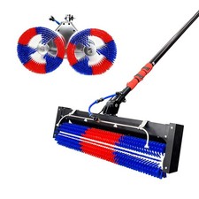 2-in-1 Solar Panel Cleaning Brush Rotary&Roller,Li-ion Cordless, 11/18/24ft Pole picture