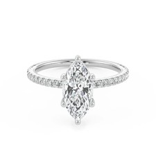 IGI 2.30 Ct Marquise Cut E/VS1 Lab Grown Diamond Engagement Ring 14K White Gold picture