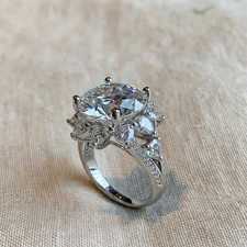 10ct Round Moissanite Ring with Floral Halo picture