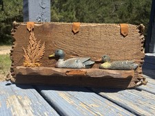 VTG Rustic Duck Decoy Mallard Wood Wall Plaque Man Cave Cabin Lodge Decor picture