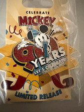 Disney Mickey Mouse 90th Birthday Pin 90 Years Let's Celebrate 2018 LR Carded picture
