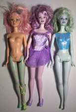 Barbie Fairytopia LOT (3)- Blue, Lilac Sparkle Fairies, Dahlia Dolls Mattel TLC picture