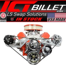 SBC Alternator Power Steering A/C Compressor Bracket Kit for Long Water Pump picture
