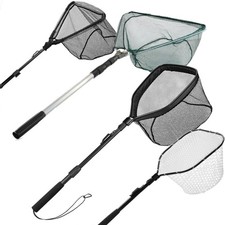 Telescopic Folding Aluminum Handle Fishing Landing Net 3 Section Extending Pole picture