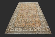 Vintage Turkish Oushak Rug, Orange 6x9 ft, Handmade Wool, Bohemian Anatolian picture