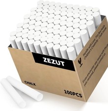 White Chalk 100PCS, Low Dust Chalks Stick Bulk 1 Count (Pack of 100),  picture