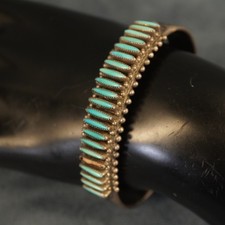 Vintage Bryant Waatsa Turquoise & Sterling Silver Zuni Cuff Bracelet picture