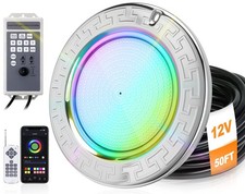 10 Inch LED Pool Light for Inground Pool w/Controller 50W Swimming Pool Light picture