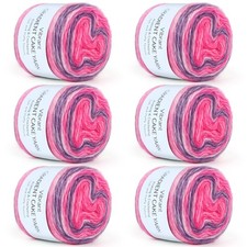 Aeelike Cake Yarn for Crocheting, Soft Ombre 6 pcs, Lotus Purple Gradient picture