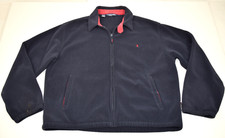 VTG Polo Golf Ralph Lauren 90s Fleece Jacket Size XL Blue Body Red Pony Made USA picture