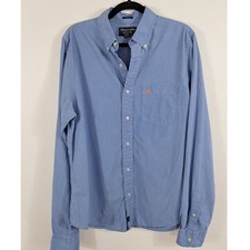 Men's Abercrombie & Fitch Blue Pinstriped Button Up Shirt Size XL picture
