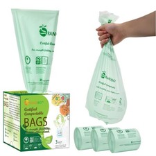 OrangeBio 100% Compostable Trash Bags, 3 Gallon, 100 Count, Extra Thick 0.71 Mil picture