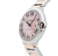 Cartier Ballon Bleu Steel and Gold Automatic 36mm Pink MOP Dial Bracelet picture