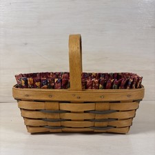 Longaberger 1997 Heartland Small Chore Basket Set With Fall Foliage Fabric Liner picture