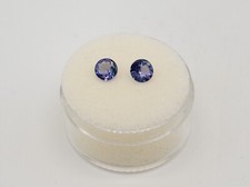 $1500 1ct 5mm ROUND Matched Pair Natural Tanzanite LOOSE GEM SET picture