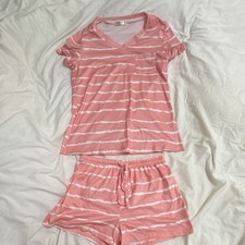 Ekouaer Women’s XS 2-Pc Pajama Set Striped V-Neck Short Sleeve Pocket picture