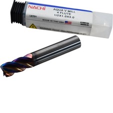 NEW Nachi L9701 41000144 Aqua V Mill Solid Carbide Square End Mill 1/2 x 1.0 x 3 picture