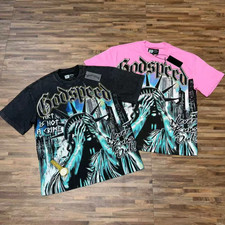 NEW Godspeed vintage casual washed print short sleeve Mens high street T-shirt picture