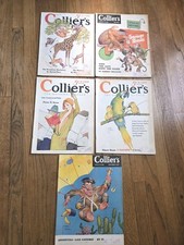 1930's 40's Collier's Magazine Lot (5) Key Lawson Wood WW2 War Bonds More picture