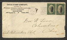 USA 294 (x2) PAN AMERICAN FAKE INVERTS EAGLE STAMP CO TOLEDO OHIO COVER 1901 picture
