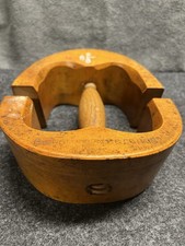 Antique Wooden Hat Stretcher Block Mold 6 5/8 w/ Pins picture