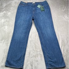 L.L.Bean 1912 Favorite Fit Jeans Womens 16 Reg Blue Straight Stretch Denim picture