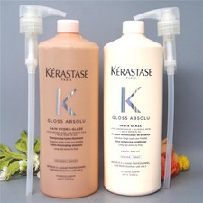 W/PUMPS Kerastase Gloss Absolu Bain Hydra Glaze & Fondant Insta Glaze 33.8oz /1L picture
