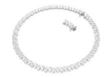 Swarovski Matrix Tennis necklace Pear cut, White, Rhodium plated picture