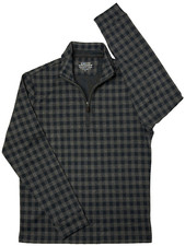 NWOT Vineyard Vines OTG Bluffs Quarter Zip Pullover Gray Black Plaid Men Size S picture