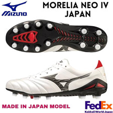 Mizuno Soccer Cleats MORELIA NEO 4 JAPAN Super White Pearl/Black P1GA233009 NEW picture